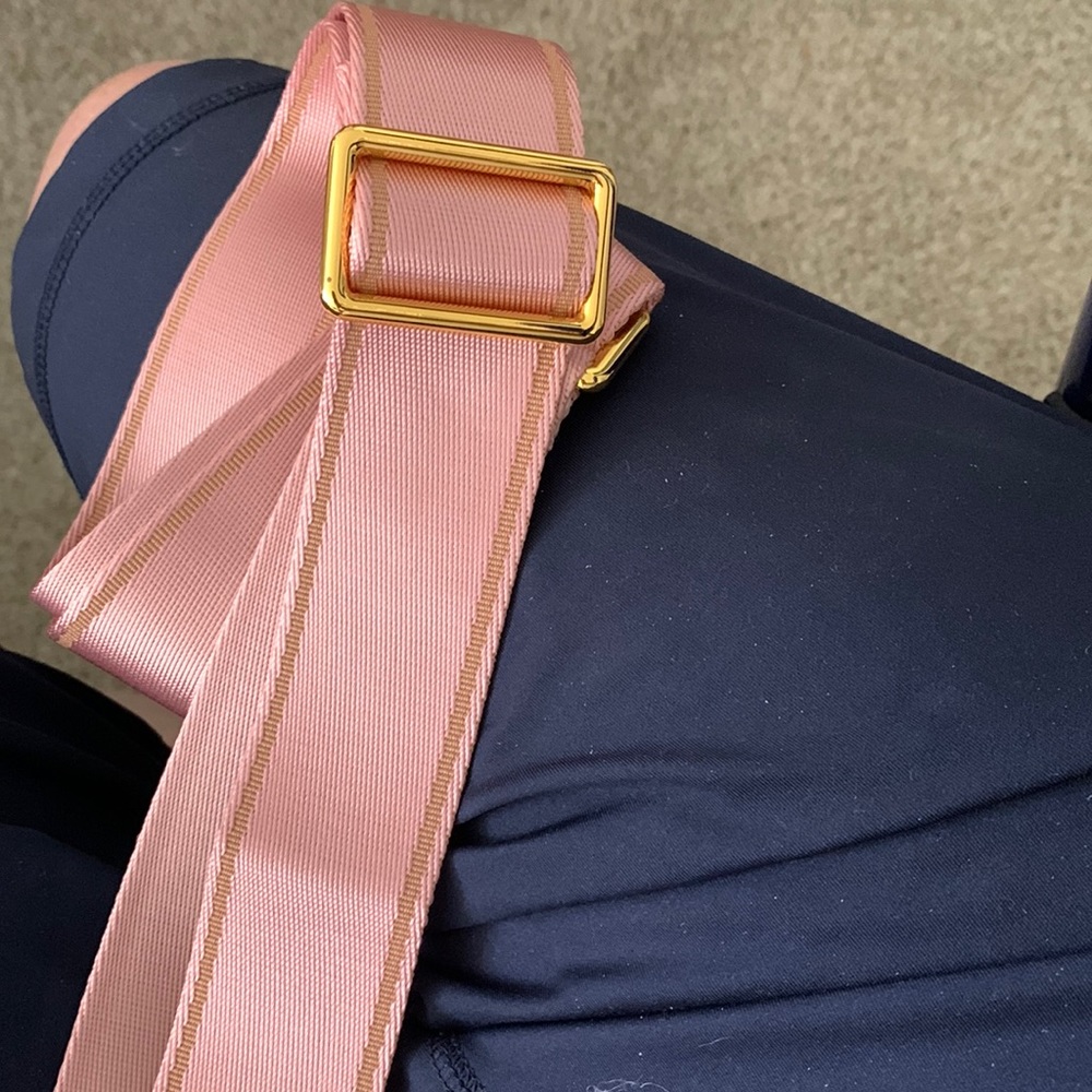 Brand new soft pink cross body strap too add to any bag